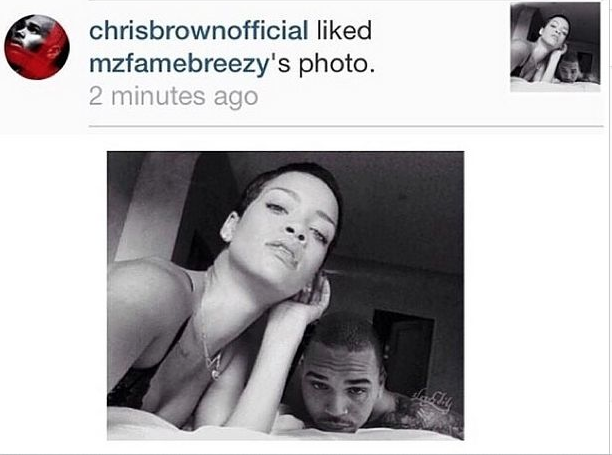 Chris Brown Likes Throwback of Him and Rihanna