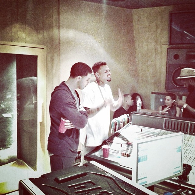 Chris Brown and Drake in the Studio