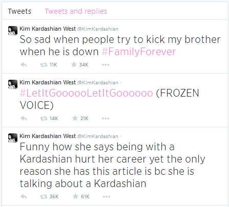 Kim Kardashian Shade Tweets